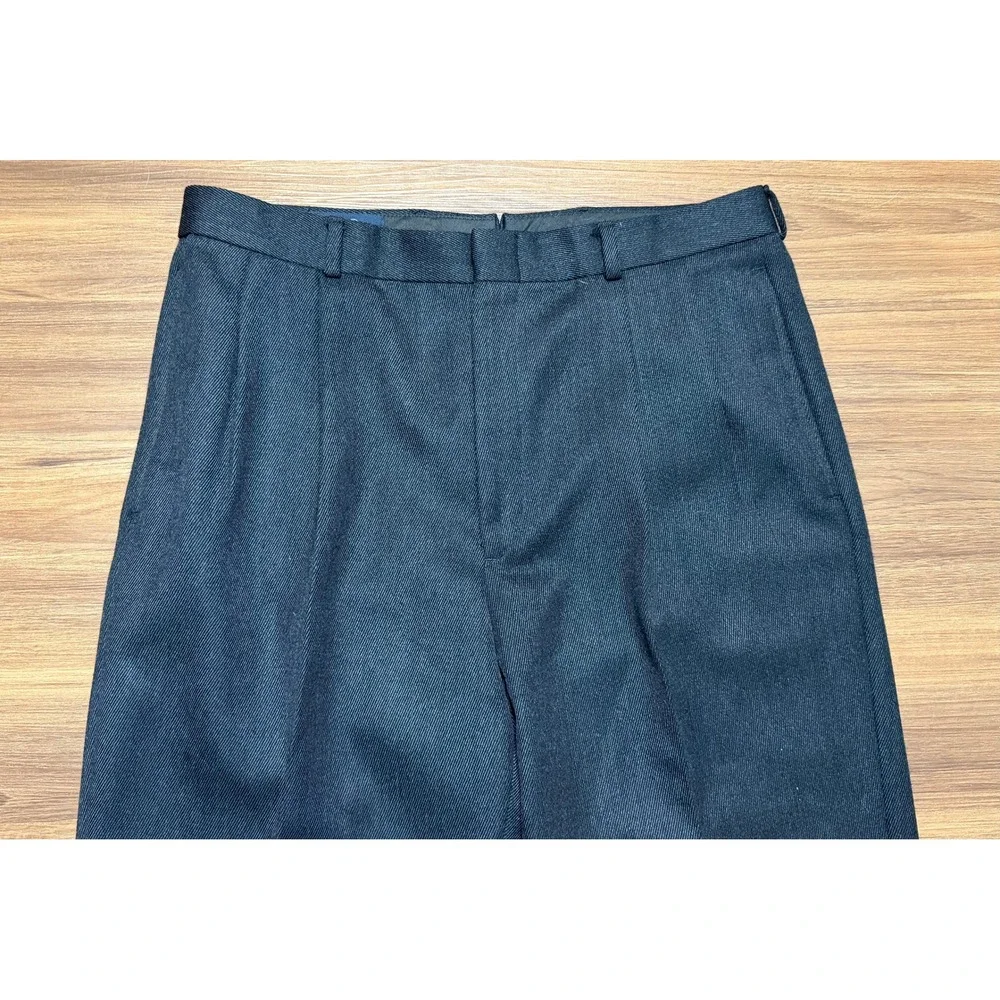 VTG Brooks Brothers 100% Wool Pleated Cuffed Dress Pants Charcoal USA Made Sz 34